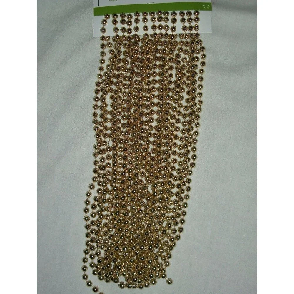 30' Gold Beaded Bead Garland Christmas Tree Wedding Table Decor Craft Target